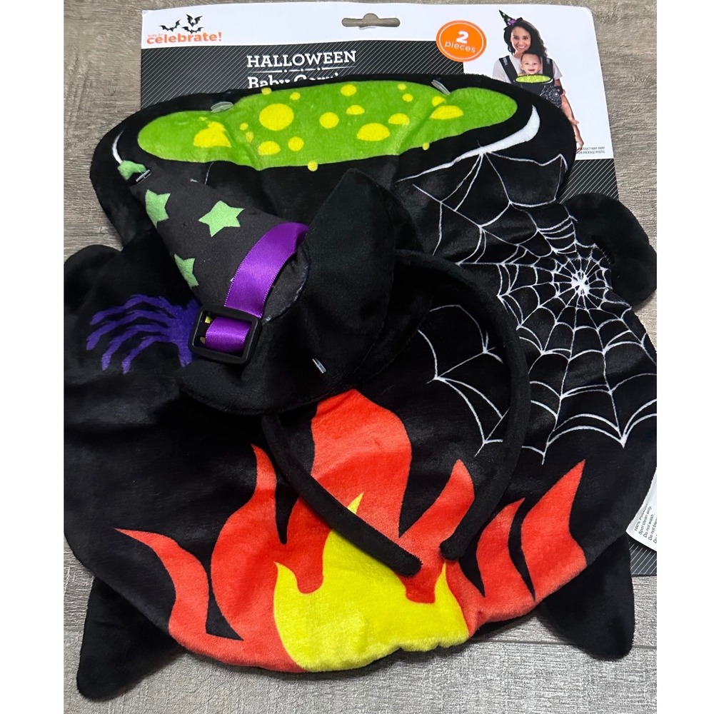 Halloween Carrier Costume Cauldron Witch Hat 2pc Set  NWT